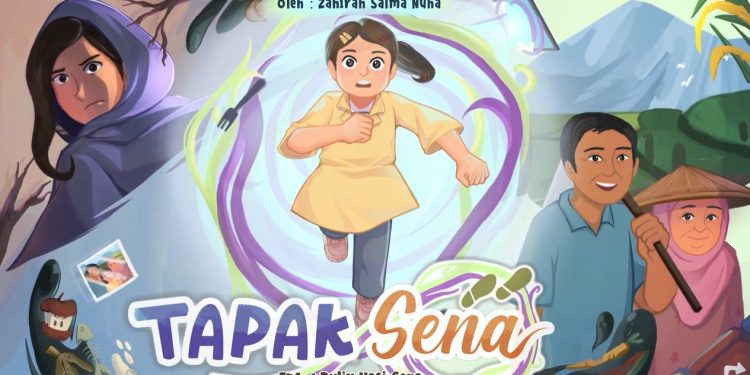 Tampilan muka motion comic Tapak Sena karya Zahirah Salma Nuha dari Departemen DKV ITS yang mengangkat isu food waste beserta cara pencegahan yang bisa dilakukan secara mandiri (Foto: Humas ITS)